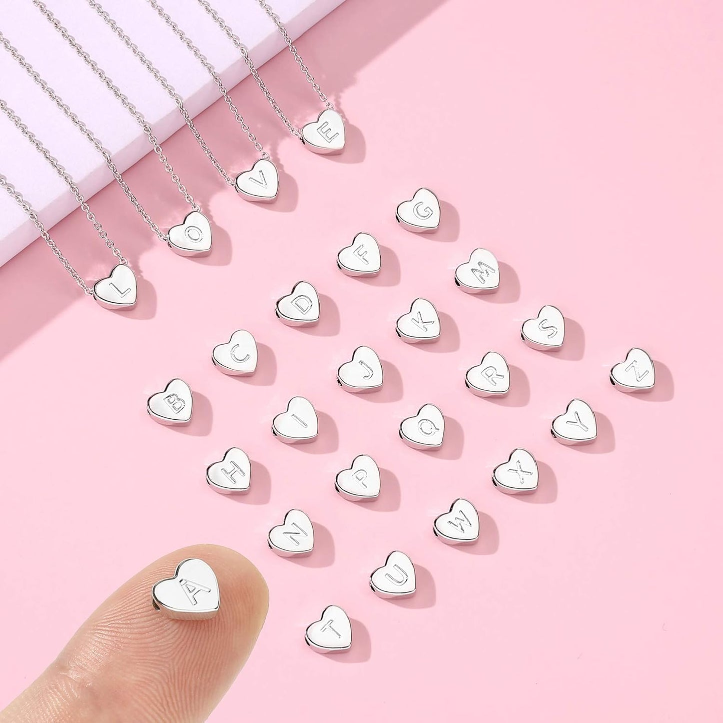 Heart Initial Necklace Gifts for Girls Women - S925 Sterling Silver Tiny Letter Necklace Birthday Gift for Kids Teen Girl Jewelry