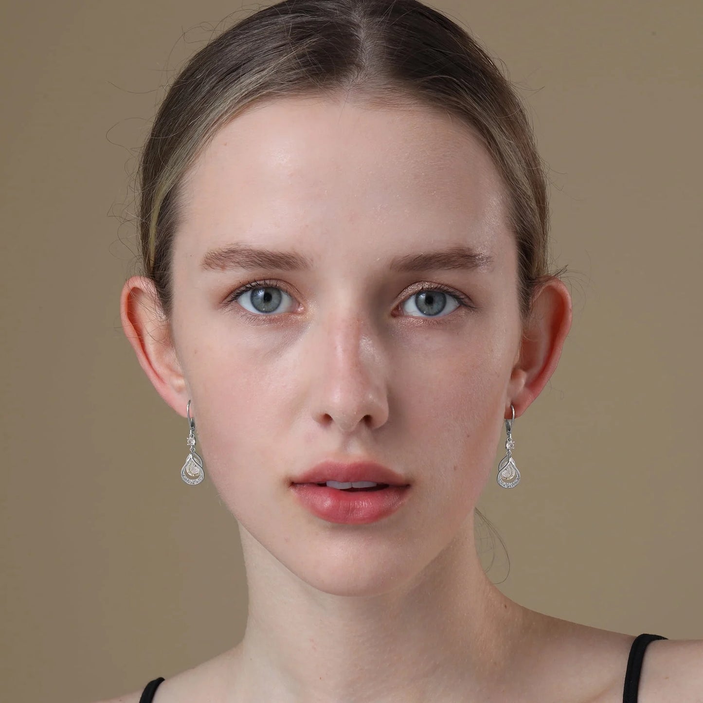 18K White Gold Plated Drop Earrings for Women Girls Hypoallergenic S925 Sterling Silver April Birthstone Earrings with CZ Crystal Wedding Birthday Jewelry Gifts Ideas Teen Mom Kids Age