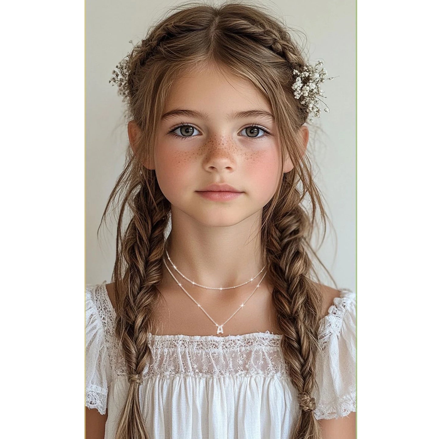 18K White Gold Plated Initial Necklaces for Women Girls CZ S925 Sterling Silver Letter R Necklace Set Birthday Jewelry Gifts Teen Tween Preteen Mom Adults Wife Daughter Girlfriend Kids Age