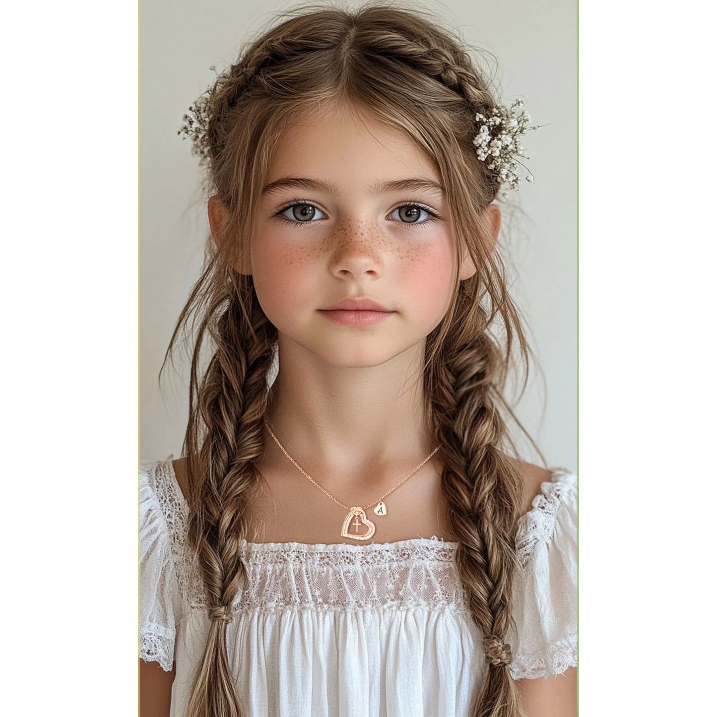 18K Rose Gold Plated Love Heart Initial Cross Necklaces for Women Girls CZ Letter N Pendant Chain Wedding Birthday Jewelry Gifts Ideas Mom Teen Kids Her Girlfriend Wife Daughter Age