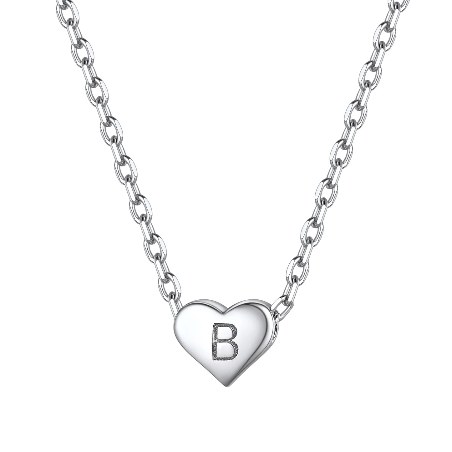Dainty Initial Heart Necklace Trendy 925 Sterling Silver Cute Heart Pendant Choker Necklaces Letter Jewelry Gifts for Women