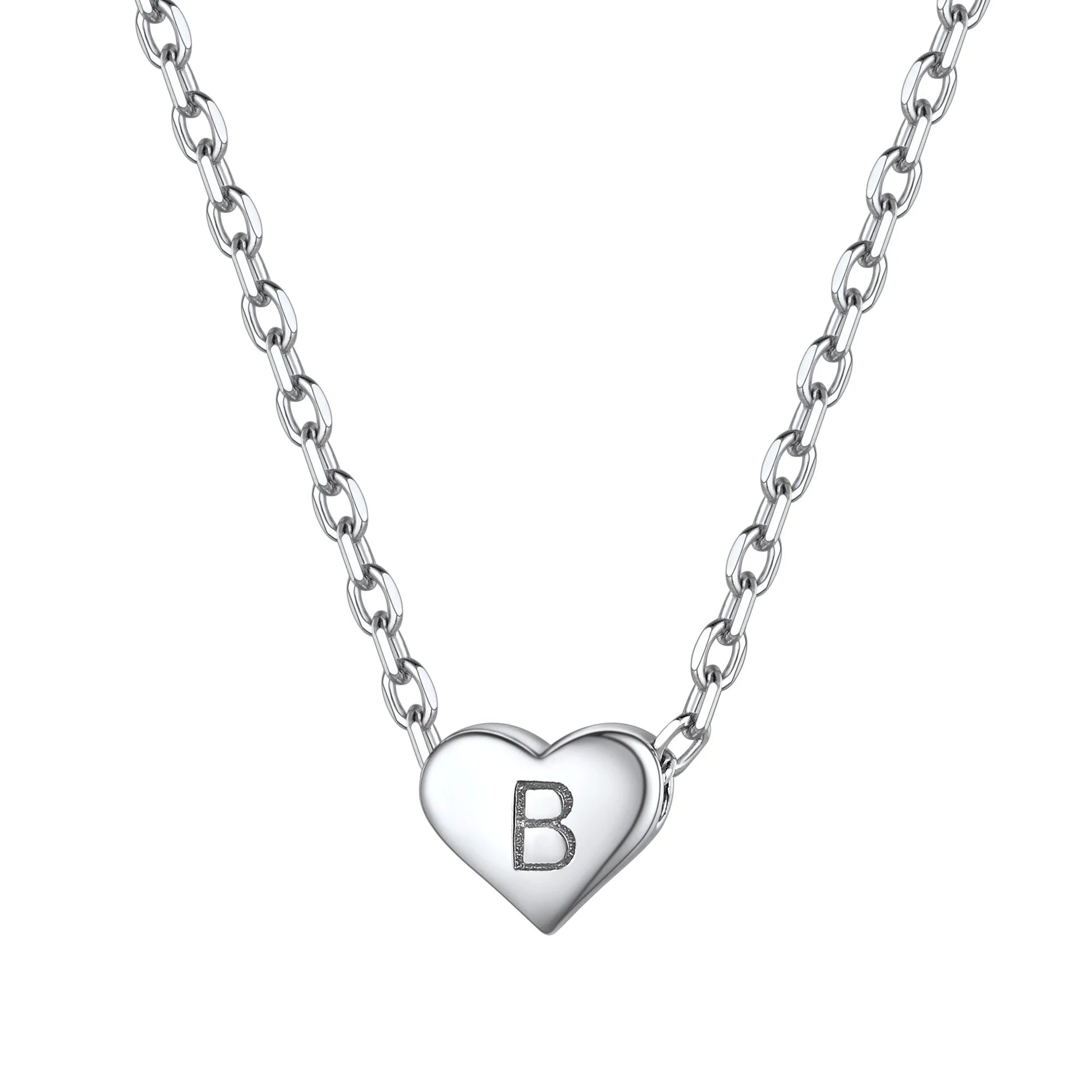 Dainty Initial Heart Necklace Trendy 925 Sterling Silver Cute Heart Pendant Choker Necklaces Letter Jewelry Gifts for Women