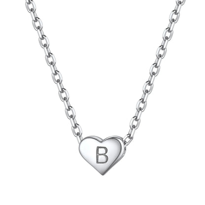 Dainty Initial Heart Necklace Trendy 925 Sterling Silver Cute Heart Pendant Choker Necklaces Letter Jewelry Gifts for Women